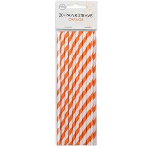 Sugrör randiga orange 20-pack
