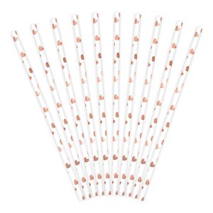 Sugrör Roséguld & Vit 10-pack