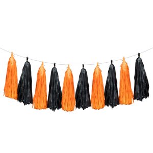 Tofs-Girlanger Orange & Svart