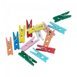 Tvättklämmor mini flerfärgade 24-pack