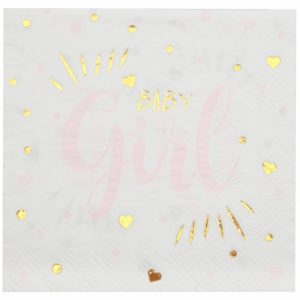 Servetter Baby Shower – Baby Girl 20-pack