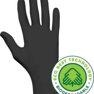 Showa 6112 Nitrile Biodegradable Gloves - Black - 100 count