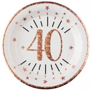 Tallrikar Roséguld 40 år, 10-pack